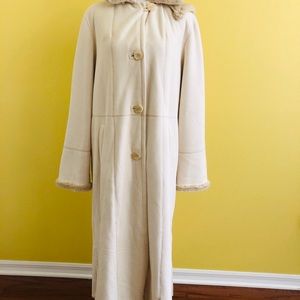 GALLERY Faux Fur Lined Hooded Full-Length Coat
